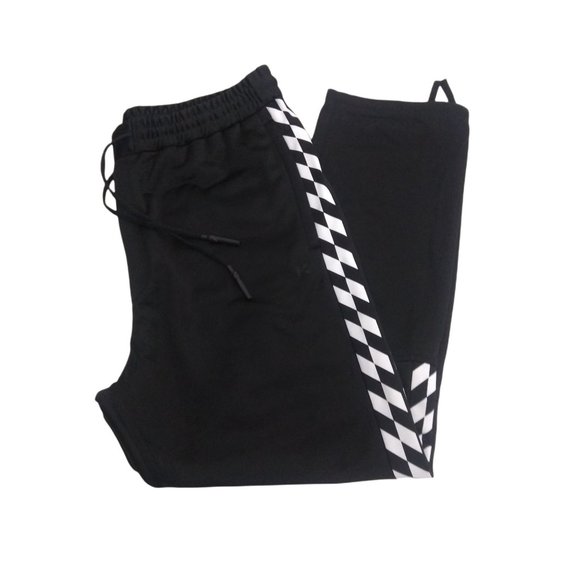 KORAL Men's Unisex Activewear Track Pants Black White Checkered Medium - Picture 2 of 6